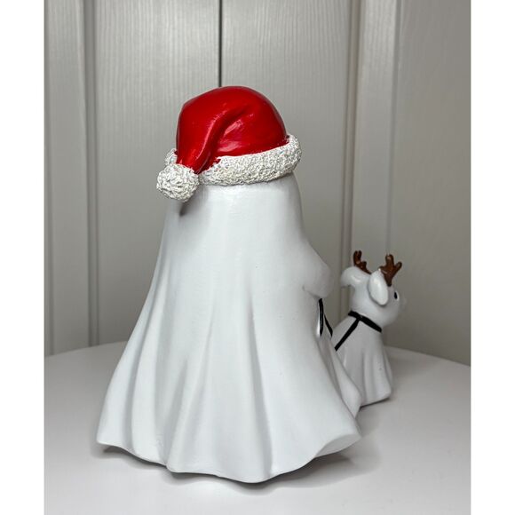 NEW Ghost W/ Santa Hat Walking Dog / Reindeer Halloween Christmas Viral TikTok - Picture 3 of 12